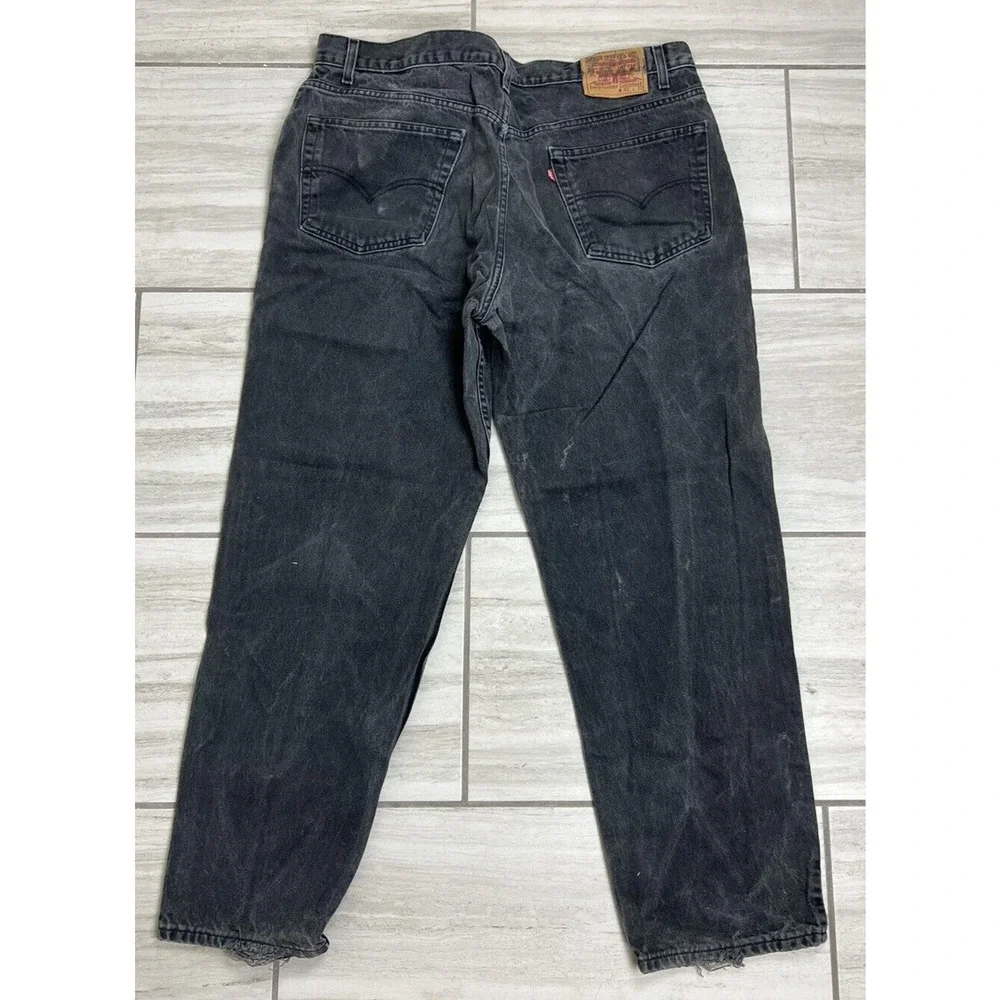 Levi’s 505 40x32 Distressed Regular Fit Straight‎ Leg Black Denim Vintage…
